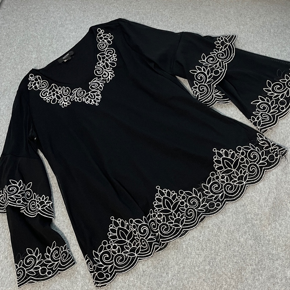 Whimsigoth Embroidered Mesh Top Womens Small Petite Fairy Grunge